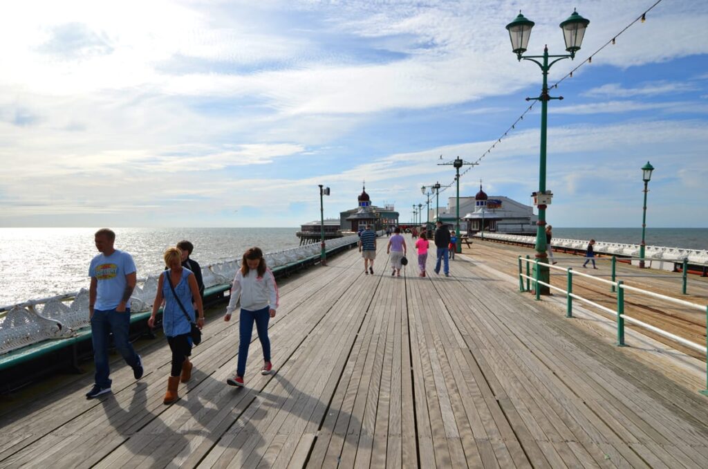 Promenade along Blackpool North Pier